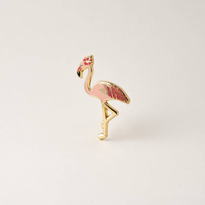 Pink Flamingo Enamel Lapel Pin Tropical