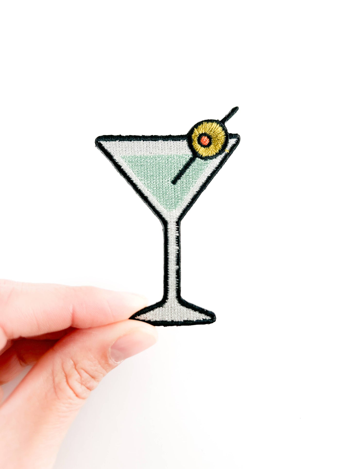 Martini Cocktail Embroidered Iron On Patch