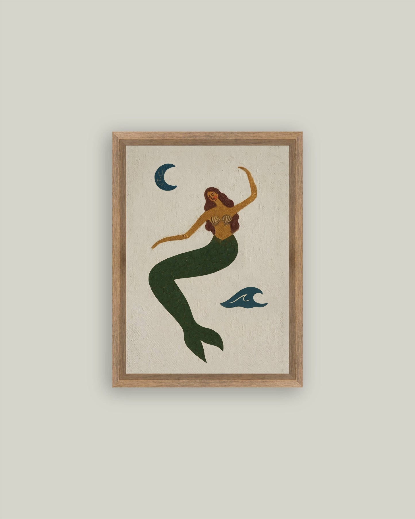 Moonlit Mermaid Framed Fantasy Art Print