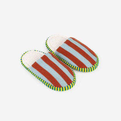 Super Stripe Knit Slide Slippers Fleece Lined