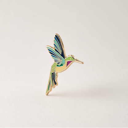Hummingbird Hard Enamel Lapel Pin Gold