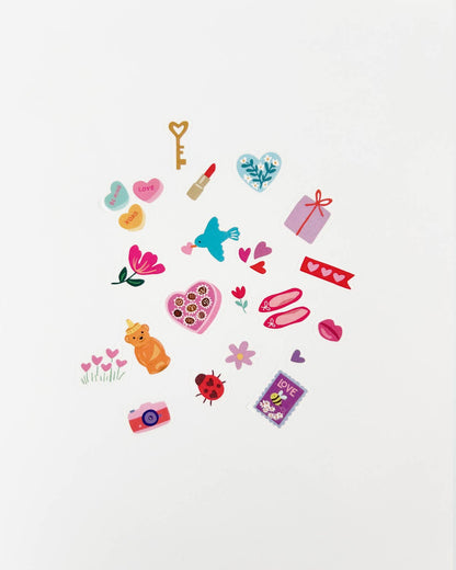 Love Jumble Washi Sticker Set, 40 Stickers