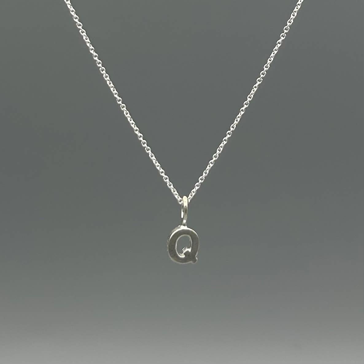 Sterling Silver Block-Letter Initial Necklace