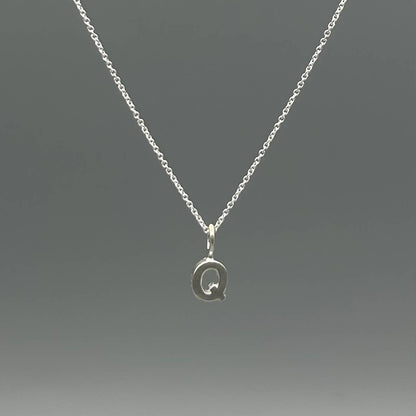 Sterling Silver Block-Letter Initial Necklace