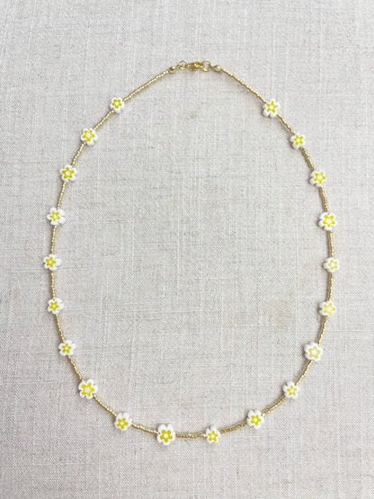 Glass Floral Beaded Delicate Necklace