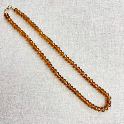 Carmel Brown Glass Hand-knotted Beaded Necklace