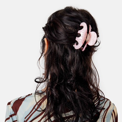 Small Pink Octopus Acetate Hair Claw Clip