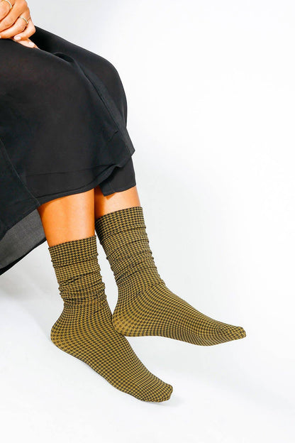 Grandpa Houndstooth Crew Sock