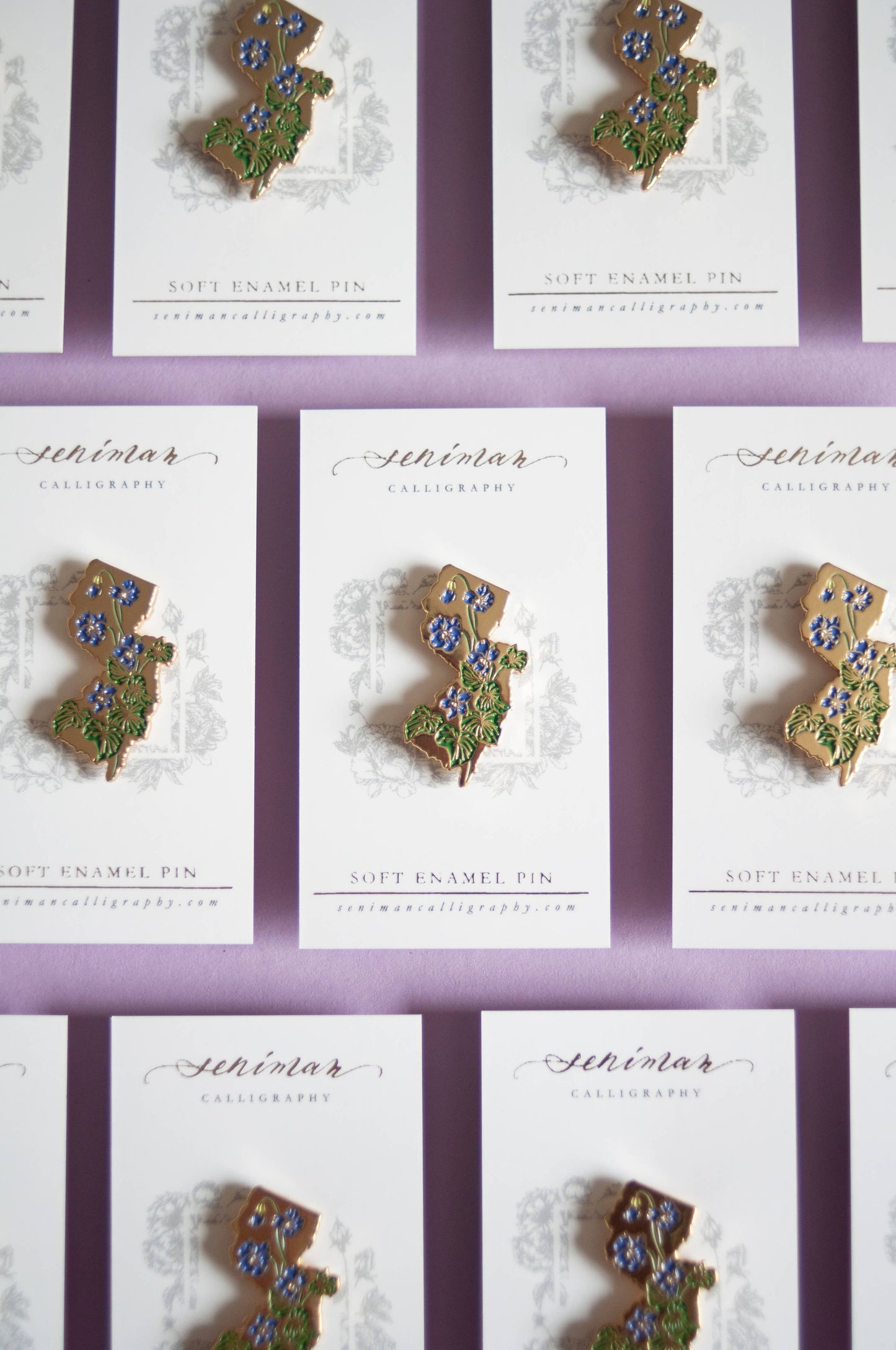 New Jersey Common Blue Violet Flower Enamel Pin