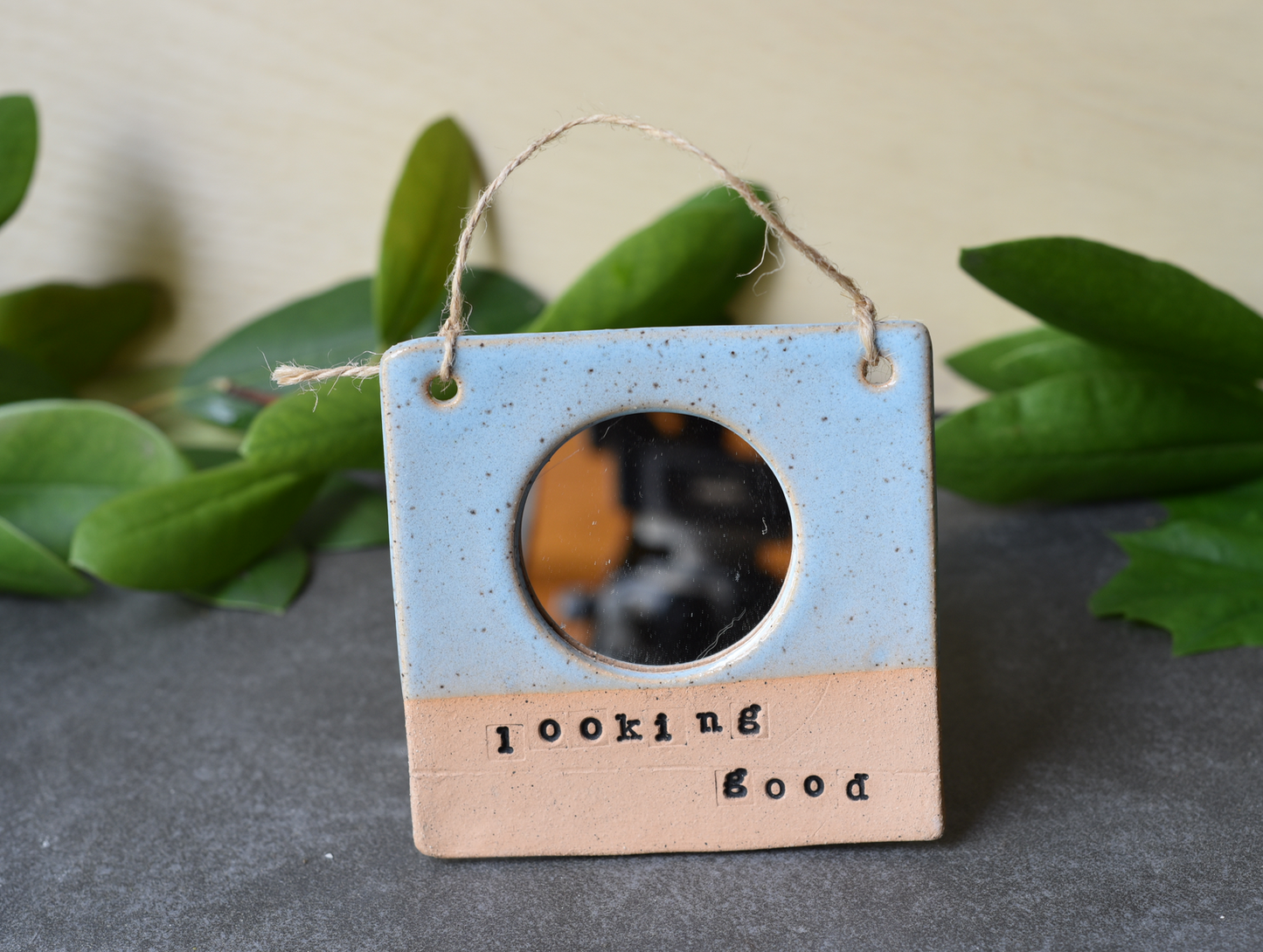 Handcrafted Ceramic Affirmation Mirror Set