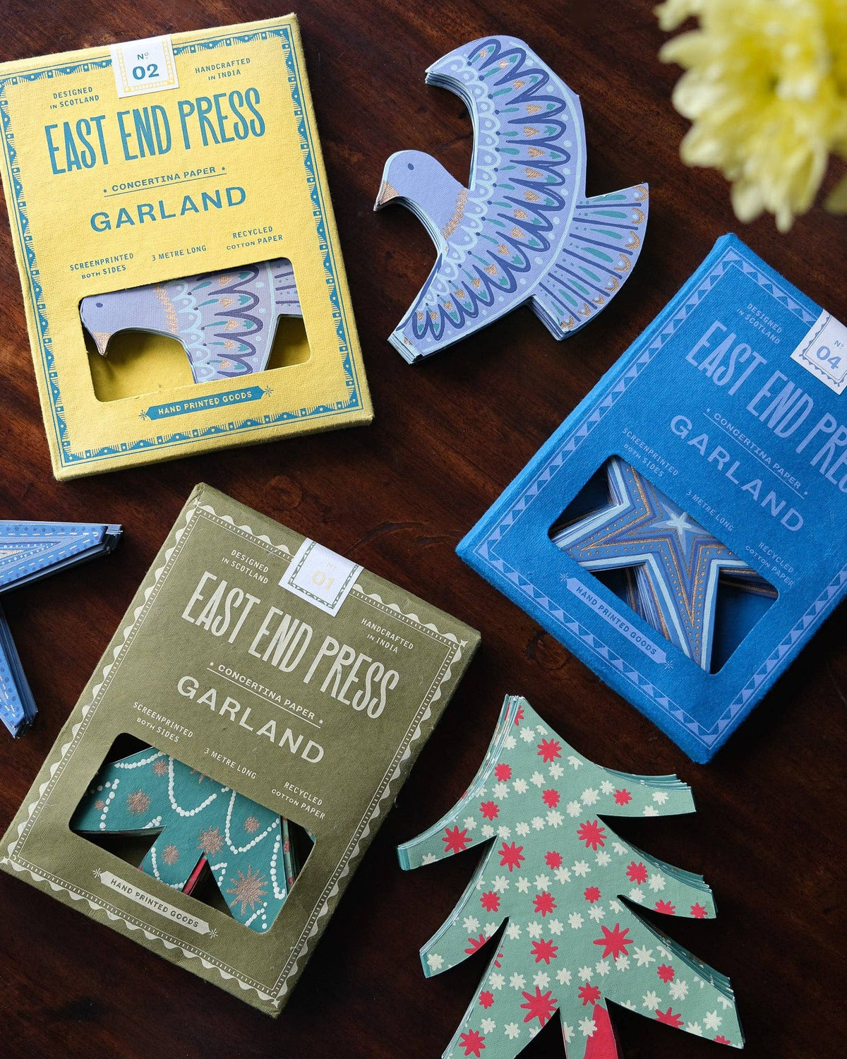 Stars Concertina Folded Paper Garland Royal Blue