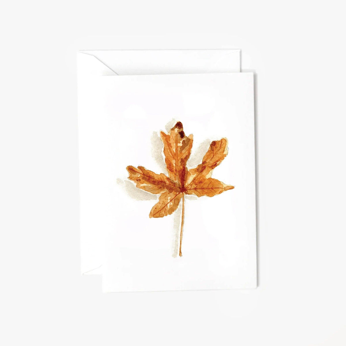 Maple Leaf Autumn Watercolor Mini Notecard
