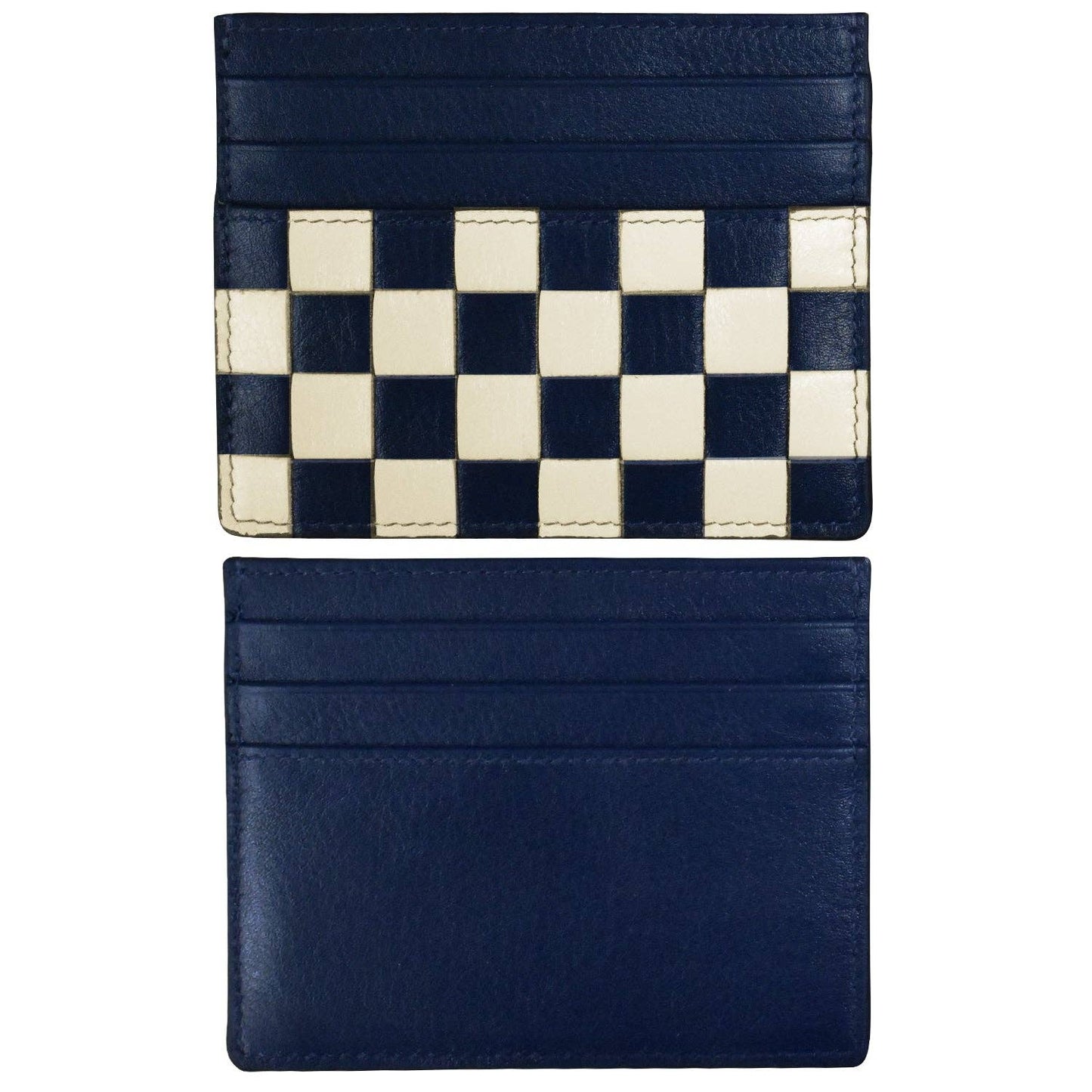 Leather Checkerboard Card Case
