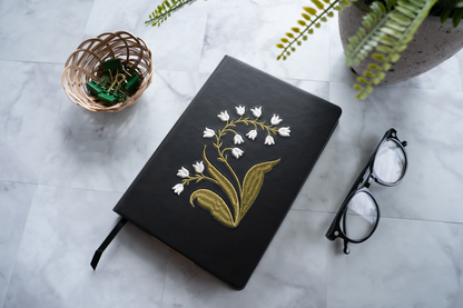 Lily of the Valley Embroidered Hardbound Notebook