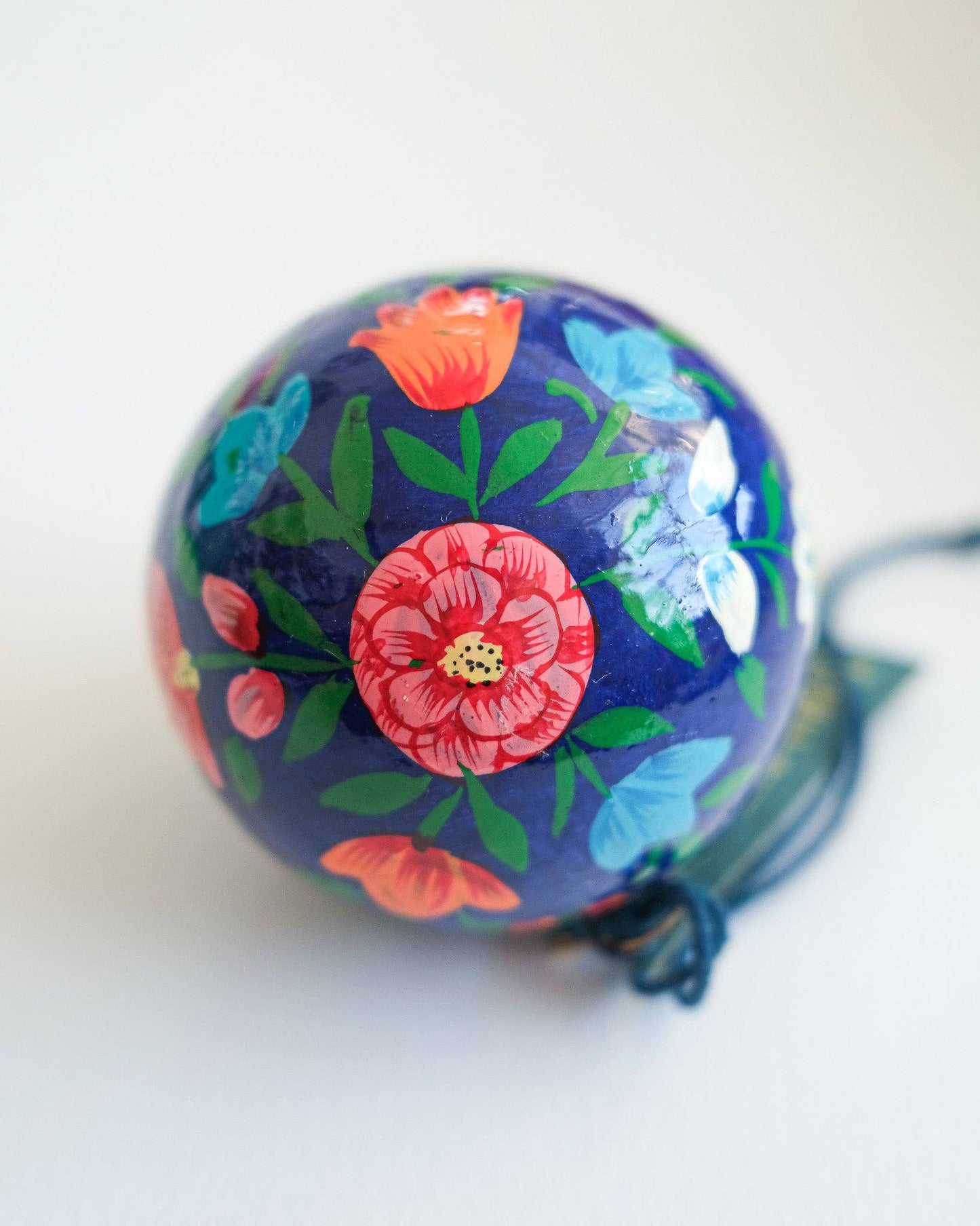 Deep Blue Florals Bauble