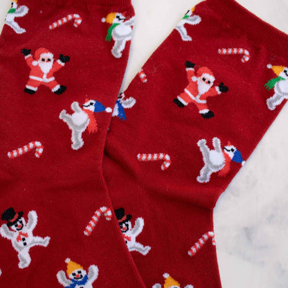 Women's Christmas Santa and Snowman Socks