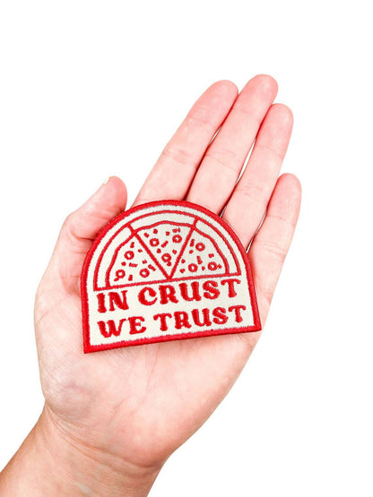In Crust We Trust Pizza Iron-On Patch