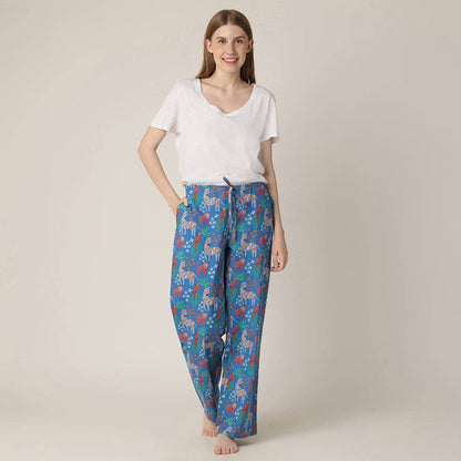 Safari Print Pajama Pants, Cotton PJ Bottoms
