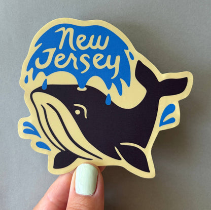 New Jersey Whale Vinyl Bumper Sticker