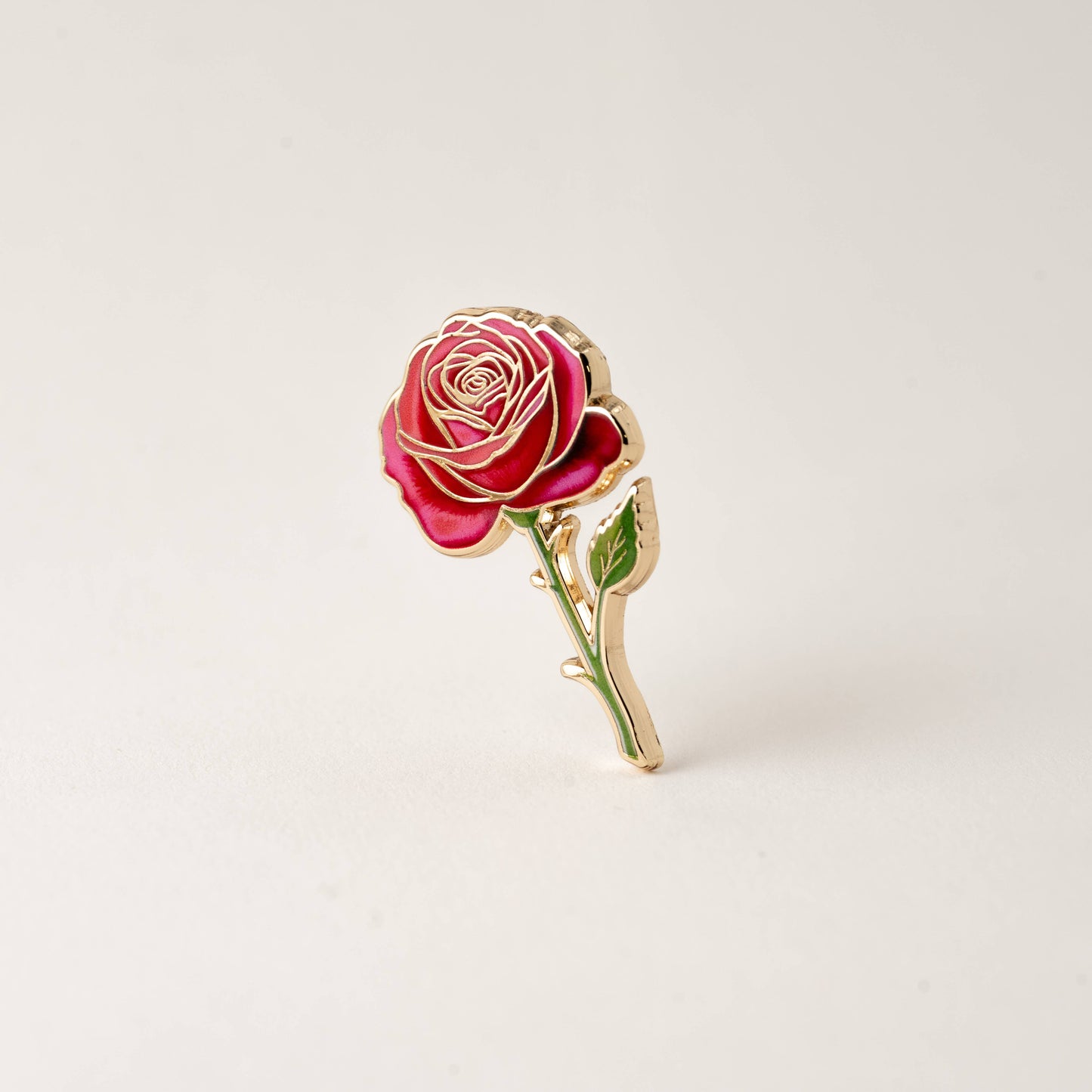 Red Rose Enamel Brooch Lapel Pin