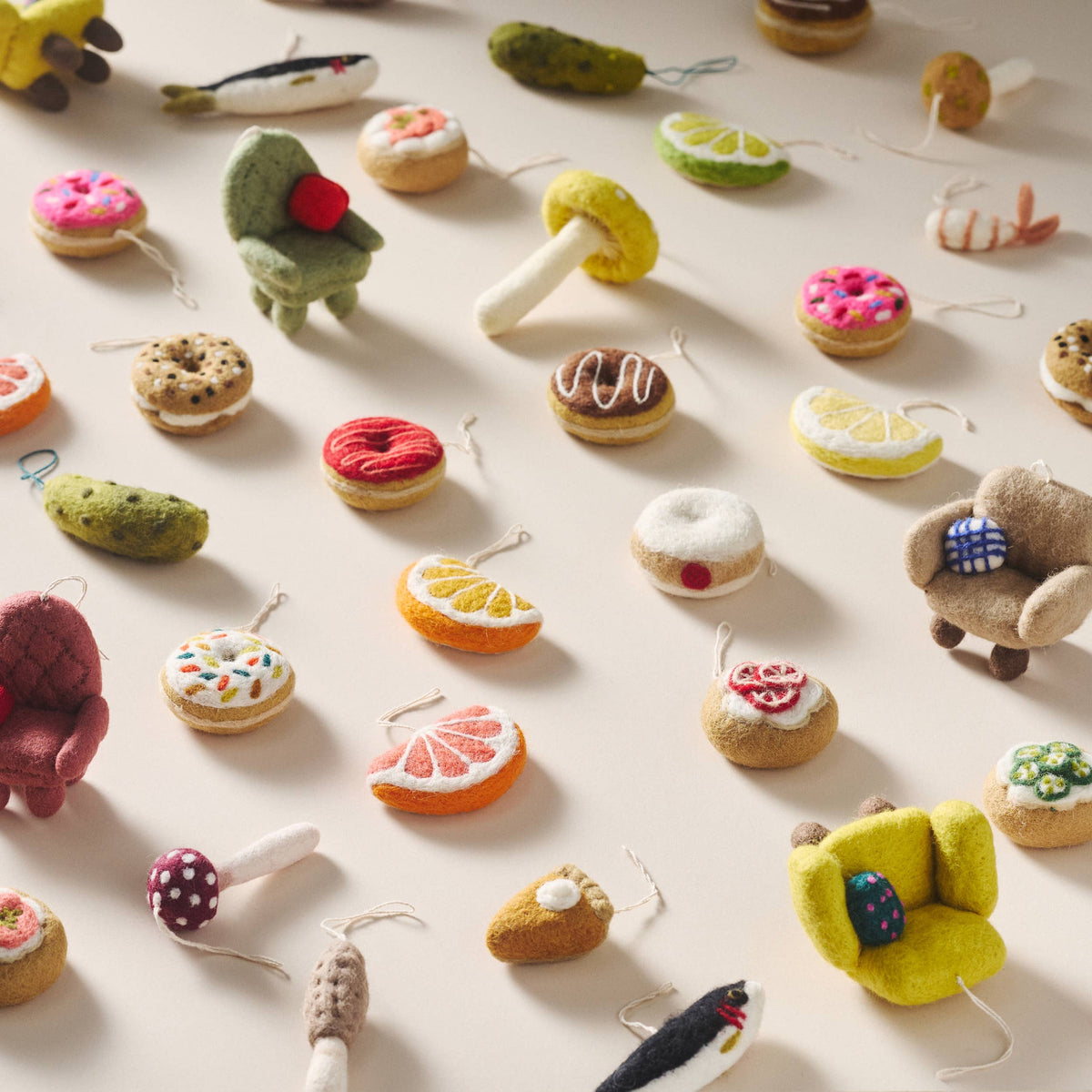 Felted Wool Everything Bagel Ornament
