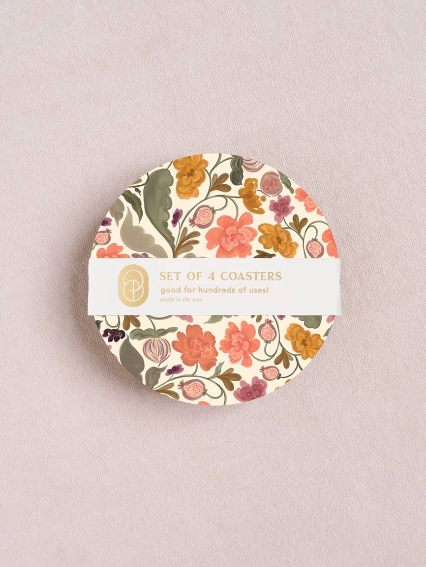 Set of Four Coasters : Autumn Florals Coaster