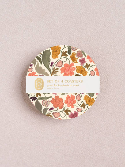 Set of Four Coasters : Autumn Florals Coaster