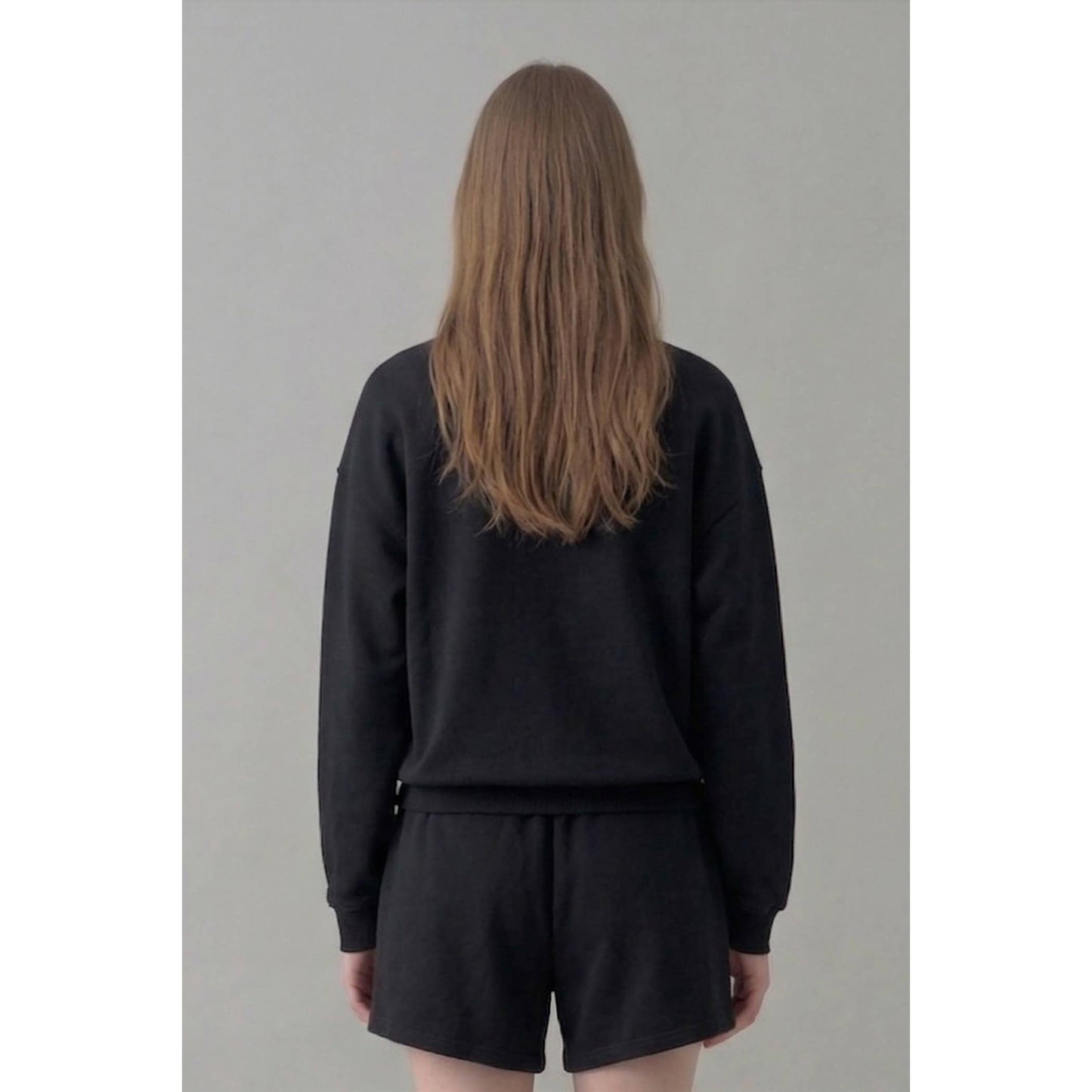 Cropped Cotton Terry Crewneck Sweatshirt
