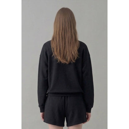 Cropped Cotton Terry Crewneck Sweatshirt