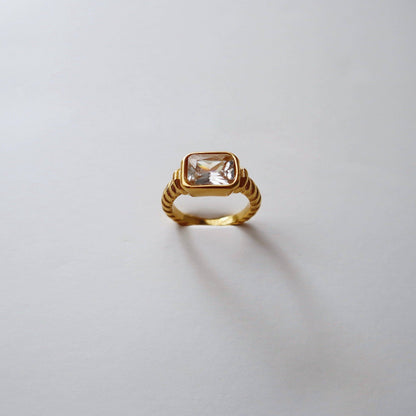 Waverly Zirconia Statement Ring Gold Plated