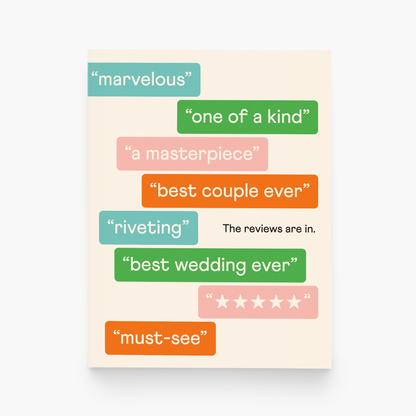 Wedding Reviews Greeting Card