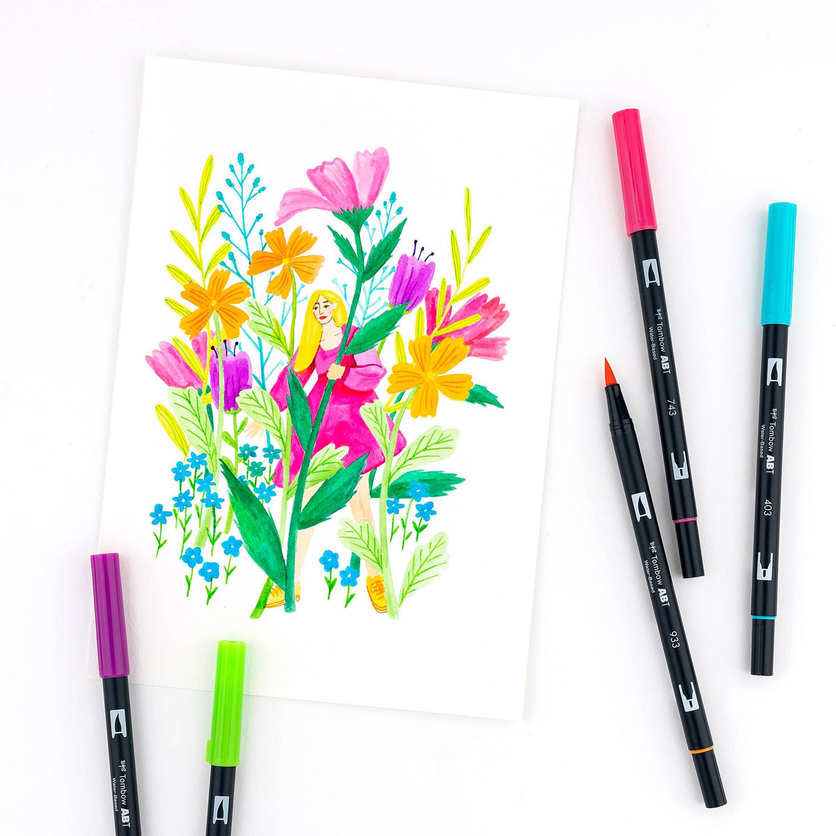 Tombow Dual Brush Pen Art Markers Bright 10 Pack