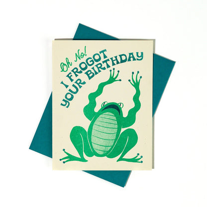 Frogot Your Birthday - Risograph Card