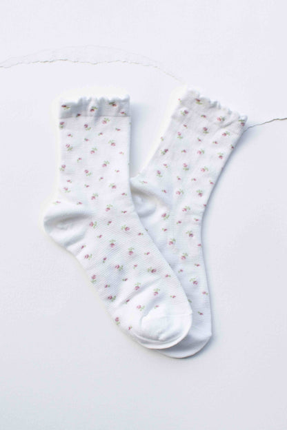 Mini Floral Cotton Crew Socks