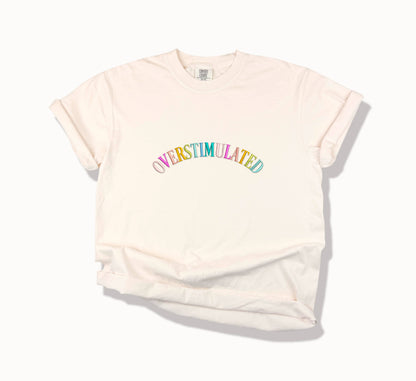 Custom Rainbow Embroidered Wording Tee