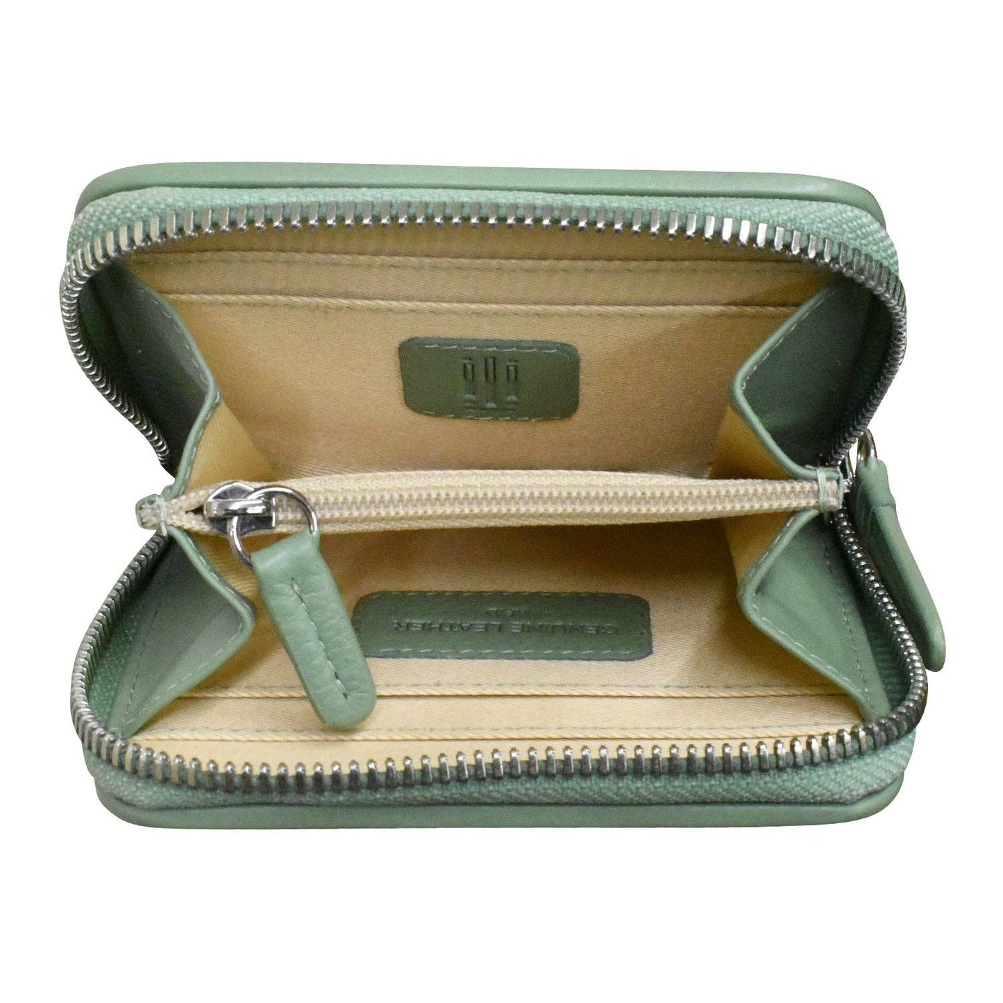 Checkerboard Woven Leather Zip Around Wallet