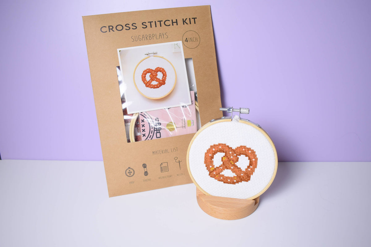 Pretzel Cross Stitch Kit for Beginners