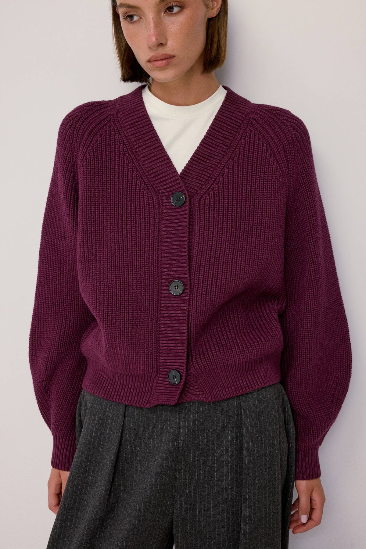 Hazel Chunky Ribbed Cotton Cardigan
