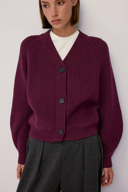 Hazel Chunky Ribbed Cotton Cardigan