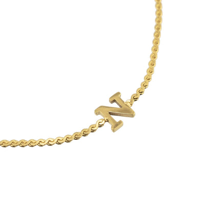 Dainty Waterproof Gold Initial Bracelet