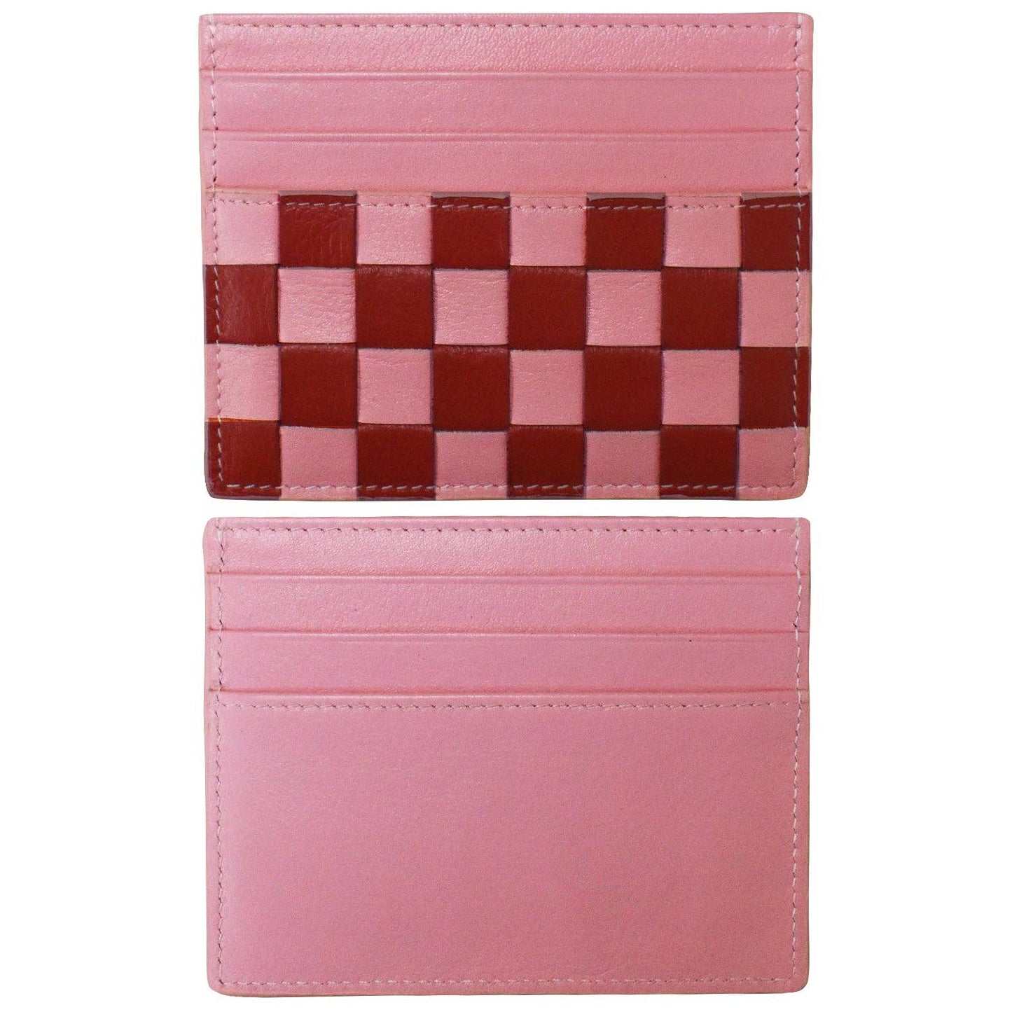 Leather Checkerboard Card Case