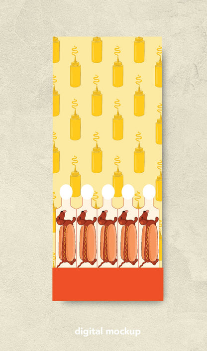 Hot Dog Printed 10 Stem Matchbook