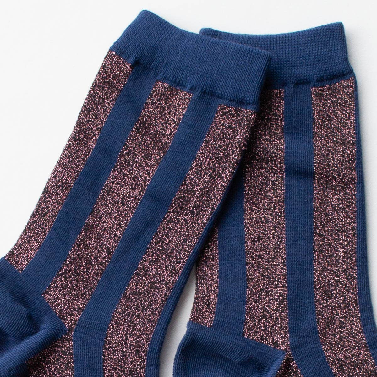 Glitter Vertical Striped Crew Socks