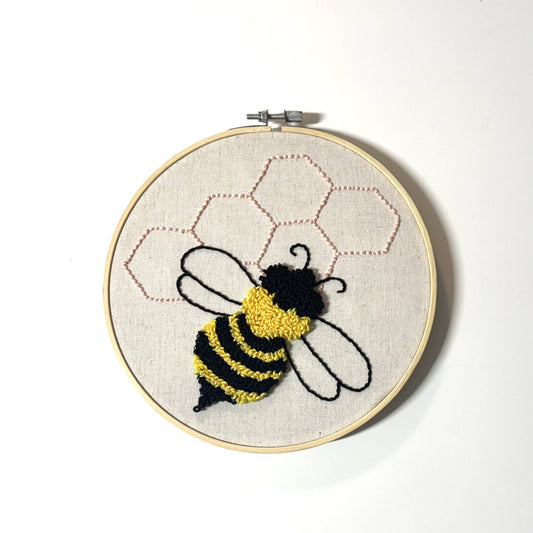 Honey Bee Punch Embroidery Kit with Floss