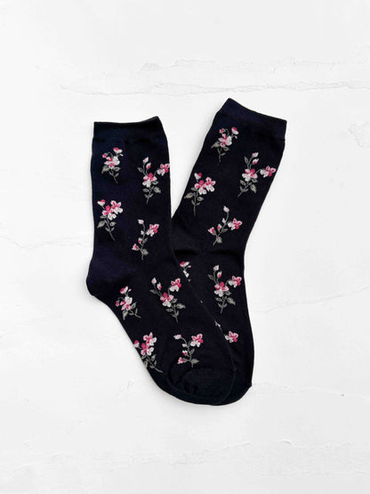 Vintage Style Floral Crew Socks