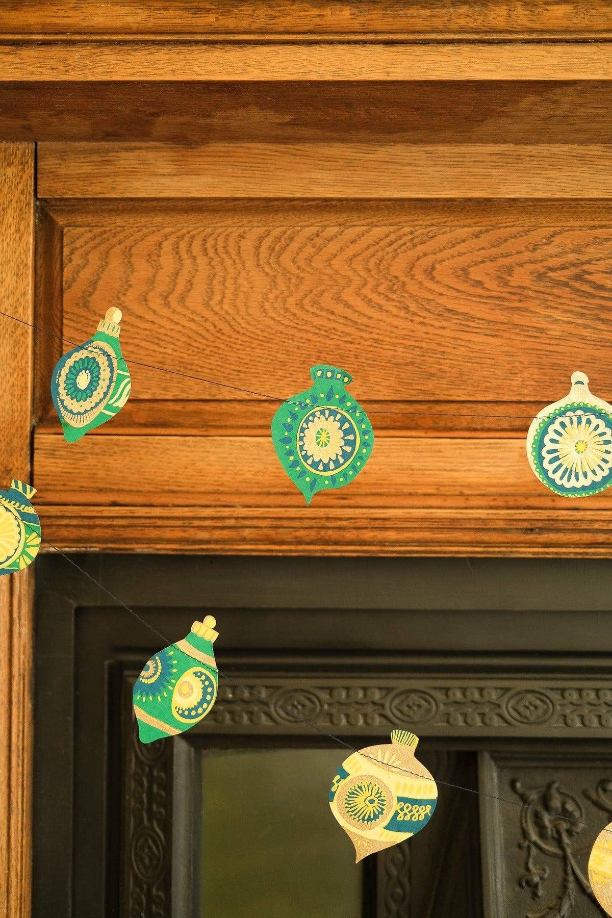 Christmas Ornaments Sewn Paper Garland 3 Meters