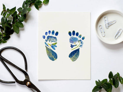 It's a Boy Baby Shower Pressed Botanical Greeting Card