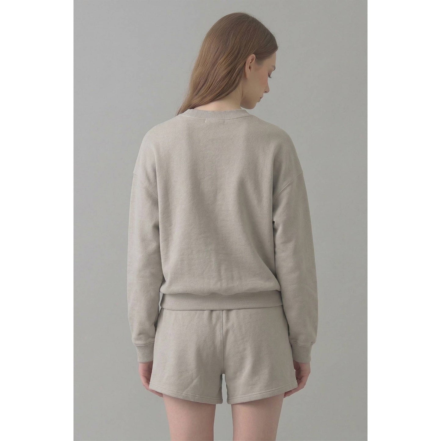 Cropped Cotton Terry Crewneck Sweatshirt