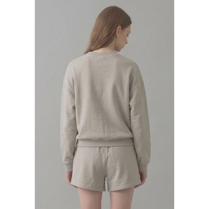 Cropped Cotton Terry Crewneck Sweatshirt