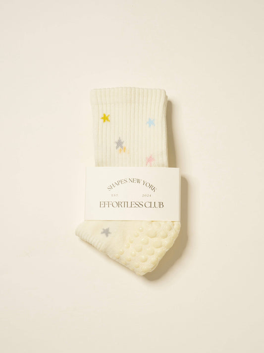 Star Print Organic Cotton Grip Socks